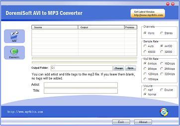 convert avi to mp3 with Free AVI to MP3 Converter